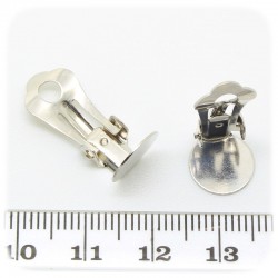 10 PZ - ORECCHINI CLIP METALLO - BASE PIATTA MONACHELLA METALLO 8 MM