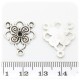 10 PZ - CHANDELIER FIORE PER ORECCHINI 17 MM - METALLO  - 2 OCCHIELLI