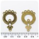 4 PZ - CHANDELIER OVALE PER ORECCHINI 36 MM - BRONZO  - 6 OCCHIELLI