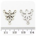 10 PZ - CHANDELIER DECOR PER ORECCHINI 19 MM - METALLO  - 3 OCCHIELLI