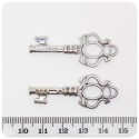 1 PZ - CIONDOLO METALLO CHIAVE - PENDENTE METALLO CHARM ARGENTO TIBETANO