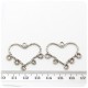 4 PZ - CHANDELIER CUORE PER ORECCHINI 27 MM - METALLO  - 5 OCCHIELLI