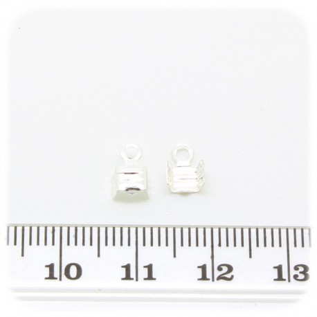 20 PZ - CHIUSURA CORDE 5 MM - ARGENTO