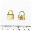 1 PZ - CIONDOLO BROZNO LUCCHETTO - PENDENTE METALLO CHARM ARGENTO TIBETANO