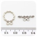 10 PZ - CHIUSURA INCASTRO CERCHIO 15 MM - METALLO - 2 OCCHIELLI