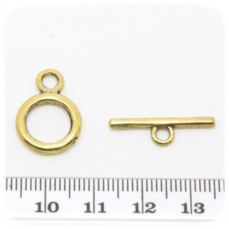 10 PZ - CHIUSURA INCASTRO CERCHIO 14 MM - ORO