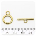 10 PZ - CHIUSURA INCASTRO CERCHIO 14 MM - ORO