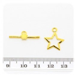 10 PZ - CHIUSURA INCASTRO STELLA 16 MM - ORO
