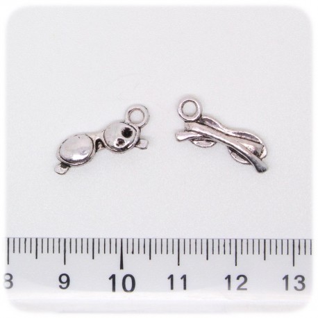 1 PZ - CIONDOLO METALLO OCCHIALI - PENDENTE METALLO CHARM ARGENTO TIBETANO