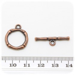 10 PZ - CHIUSURA T-BAR RAME - MINUTERIA TERMINALE BIJOUX INCASTRO CERCHIO