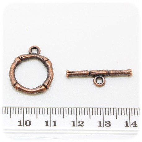 10 PZ - CHIUSURA T-BAR RAME - MINUTERIA TERMINALE BIJOUX INCASTRO CERCHIO