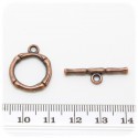 10 PZ - CHIUSURA T-BAR RAME - MINUTERIA TERMINALE BIJOUX INCASTRO CERCHIO