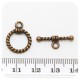 10 PZ - CHIUSURA T-BAR RAME - MINUTERIA TERMINALE BIJOUX INCASTRO CERCHIO