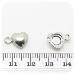2 PZ - CHIUSURA METALLO CALAMITA - TERMINALE BRACCIALE E COLLANA MAGNETICA CUORE 10 MM