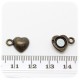 2 PZ - CHIUSURA BRONZO CALAMITA - TERMINALE BRACCIALE E COLLANA MAGNETICA CUORE 10 MM