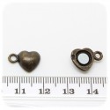 2 PZ - CHIUSURA BRONZO CALAMITA - TERMINALE BRACCIALE E COLLANA MAGNETICA CUORE 10 MM