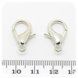 10 PZ - CHIUSURA METALLO 20 MM - MINUTERIA MOSCHETTONE COLLANE E BRACCIALI BIJOUX