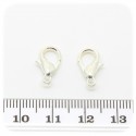 20 PZ - CHIUSURA ARGENTO 14 MM - MINUTERIA MOSCHETTONE COLLANE E BRACCIALI BIJOUX