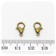 20 PZ - CHIUSURA BRONZO 12 MM - MINUTERIA MOSCHETTONE COLLANE E BRACCIALI BIJOUX