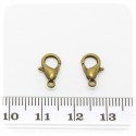 20 PZ - CHIUSURA BRONZO 12 MM - MINUTERIA MOSCHETTONE COLLANE E BRACCIALI BIJOUX