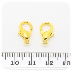 20 PZ - CHIUSURA ORO 16 MM - MINUTERIA MOSCHETTONE COLLANE E BRACCIALI BIJOUX