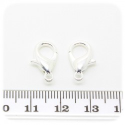 20 PZ - CHIUSURA ARGENTO 16 MM - MINUTERIA MOSCHETTONE COLLANE E BRACCIALI BIJOUX