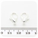 20 PZ - CHIUSURA ARGENTO 16 MM - MINUTERIA MOSCHETTONE COLLANE E BRACCIALI BIJOUX