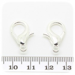 10 PZ - CHIUSURA ARGENTO 20 MM - MINUTERIA MOSCHETTONE COLLANE E BRACCIALI BIJOUX