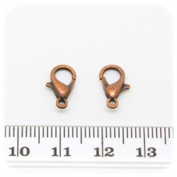 20 PZ - CHIUSURA RAME 12 MM - MINUTERIA MOSCHETTONE COLLANE E BRACCIALI BIJOUX