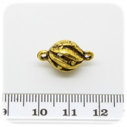 4 PZ -CONNETTORE LINK TONDO 19 MM - 2 OCCHIELLI - ORO