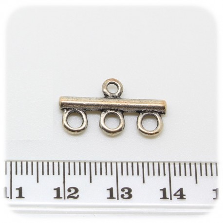 10 PZ -CONNETTORE LINK RETTANGOLO 21 MM - 4 OCCHIELLI - METALLO
