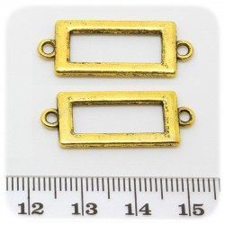 6 PZ -CONNETTORE LINK RETTANGOLO 30 MM - ORO