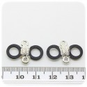 10 PZ -CONNETTORE LINK FARFALLA 15 MM - NERO/ARGENTO
