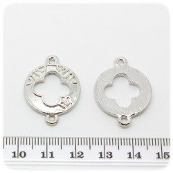 5 PZ -CONNETTORE LINK CERCHIO 20 MM - 2 OCCHIELLI -  METALLO