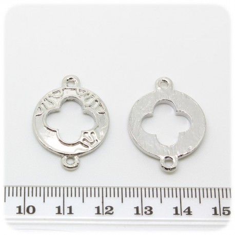 5 PZ -CONNETTORE LINK CERCHIO 20 MM - 2 OCCHIELLI -  METALLO