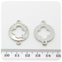 5 PZ -CONNETTORE LINK CERCHIO 20 MM - 2 OCCHIELLI -  METALLO