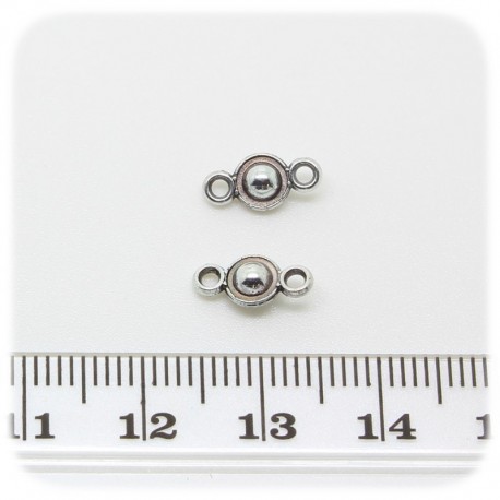 20 PZ -CONNETTORE LINK TONDO 5 MM - 2 OCCHIELLI - METALLO