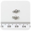 20 PZ -CONNETTORE LINK TONDO 5 MM - 2 OCCHIELLI - METALLO