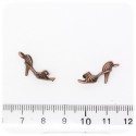 1 PZ - CIONDOLO RAME SCARPETTA - PENDENTE METALLO CHARM ARGENTO TIBETANO