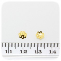 100PZ - COPPETTA COPRIPERLA TRAFORATA 6 MM - ORO