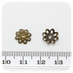 100 PZ - COPPETTA COPRIPERLA TRAFORATA 10 MM - BRONZO