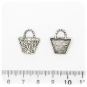 1 PZ - CIONDOLO METALLO BORSA - PENDENTE METALLO CHARM ARGENTO TIBETANO