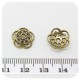 10 PZ - COPPETTA COPRIPERLA TRAFORATA 12 MM - BRONZO