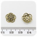 10 PZ - COPPETTA COPRIPERLA TRAFORATA 12 MM - BRONZO