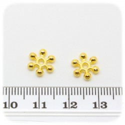 30PZ - DISTANZIATORE BIGIOTTERIA - DISTANZIALE FIORE 10 MM - ORO