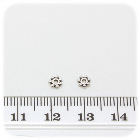50 PZ - DISTANZIATORE BIGIOTTERIA - DISTANZIALE FIORE 4 MM - METALLO