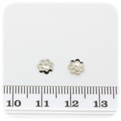 100 PZ - COPPETTA COPRIPERLA TRAFORATA 6 MM - METALLO