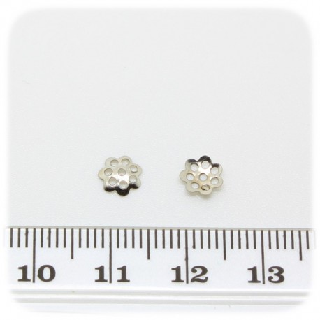 100 PZ - COPPETTA COPRIPERLA TRAFORATA 6 MM - METALLO