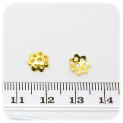 100 PZ - COPPETTA COPRIPERLA TRAFORATA 8 MM - ORO