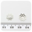 100 PZ - COPPETTA COPRIPERLA TRAFORATA 10 MM - ARGENTO